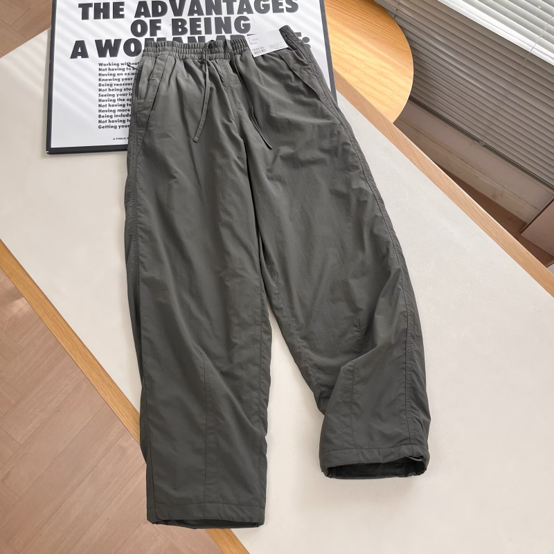 Ženske cargo hlače s flisom, tople i udobne, širok kroj, visok struk, debeli materijal