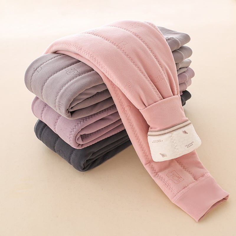 Зимни унисекс термални долни панталони за деца – 80% памук, висока талия, вътрешен слой с контрол на температурата, дебели за зимата, подходящи за деца над 8 години