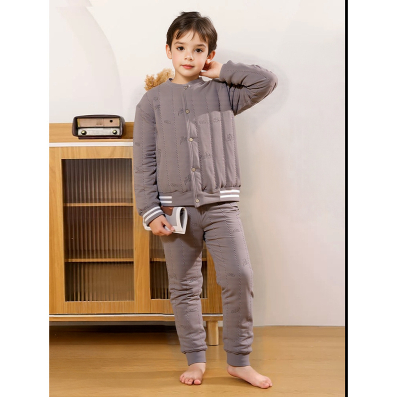 Зимни унисекс термални долни панталони за деца – 80% памук, висока талия, вътрешен слой с контрол на температурата, дебели за зимата, подходящи за деца над 8 години