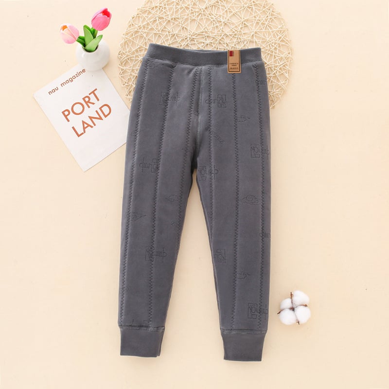 Зимни унисекс термални долни панталони за деца – 80% памук, висока талия, вътрешен слой с контрол на температурата, дебели за зимата, подходящи за деца над 8 години