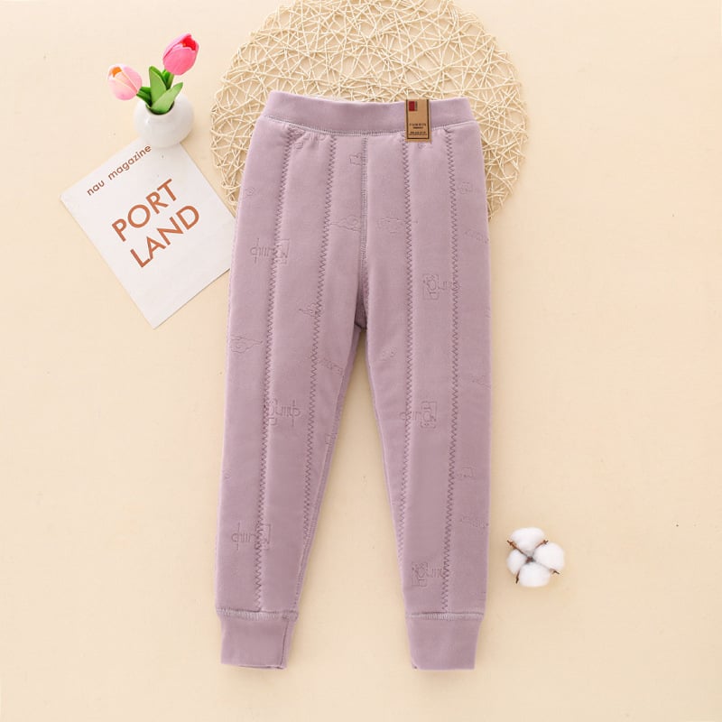 Зимни унисекс термални долни панталони за деца – 80% памук, висока талия, вътрешен слой с контрол на температурата, дебели за зимата, подходящи за деца над 8 години