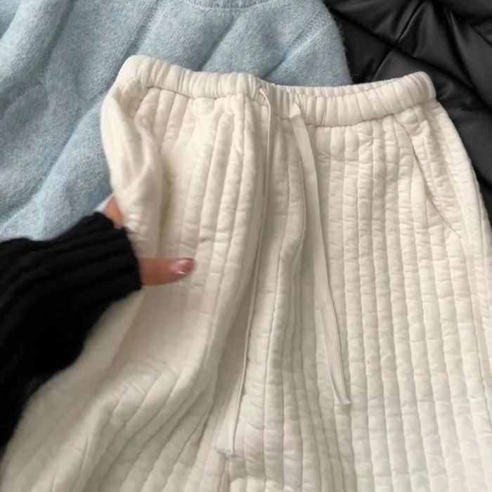 Дамски памучни панталони, 3D пояс, средна талия, прав силует, зима 2025