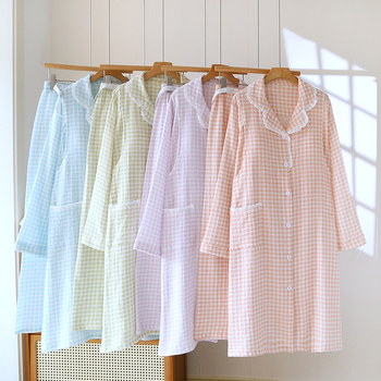 Māmiņu barošanas naktsveļas komplekts — divi gabali, ar krūšu spilventiņu, kokvilnas mušelīna audums, garas piedurknes, viegls ziemai un pavasaram