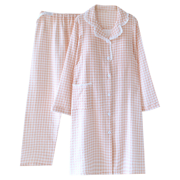 Māmiņu barošanas naktsveļas komplekts — divi gabali, ar krūšu spilventiņu, kokvilnas mušelīna audums, garas piedurknes, viegls ziemai un pavasaram