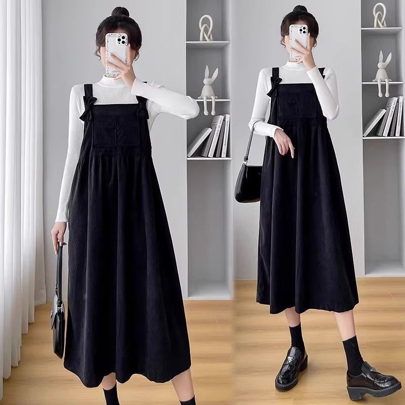 Grūtnieču divdaļīgs komplekts ar Chenille audumu, sirēnas siluets, kažokādas apkakle