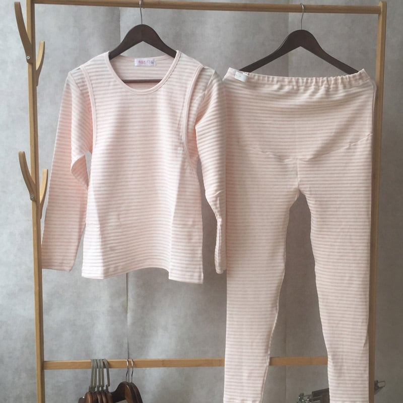 Māmiņu un zīdīšanas apģērbu komplekts, kokvilna, 95% kokvilna, garās piedurknes, piemērots ziemai, pavasarim un rudenim