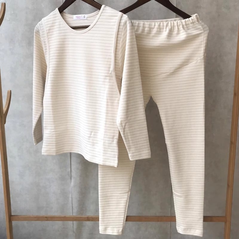 Māmiņu un zīdīšanas apģērbu komplekts, kokvilna, 95% kokvilna, garās piedurknes, piemērots ziemai, pavasarim un rudenim