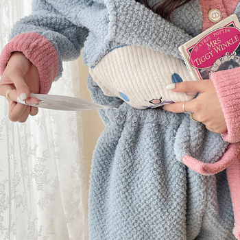 Laktācijas pidžama komplekts - korāla flīss, poliesters, garas piedurknes, zīdīšanas atvērums, bikses komplekts