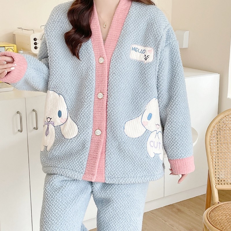 Laktācijas pidžama komplekts - korāla flīss, poliesters, garas piedurknes, zīdīšanas atvērums, bikses komplekts