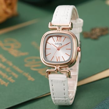 Ženski kvarcni sat s kvadratnim cifernikom, kućište od legure, remen od imitacijske kože, spiralna korona