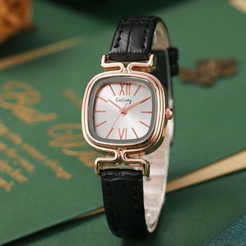 Ženski kvarcni sat s kvadratnim cifernikom, kućište od legure, remen od imitacijske kože, spiralna korona