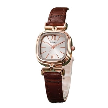 Ženski kvarcni sat s kvadratnim cifernikom, kućište od legure, remen od imitacijske kože, spiralna korona