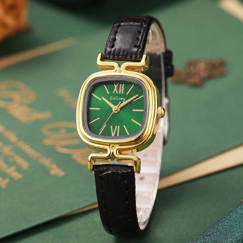 Ženski kvarcni sat s kvadratnim cifernikom, kućište od legure, remen od imitacijske kože, spiralna korona