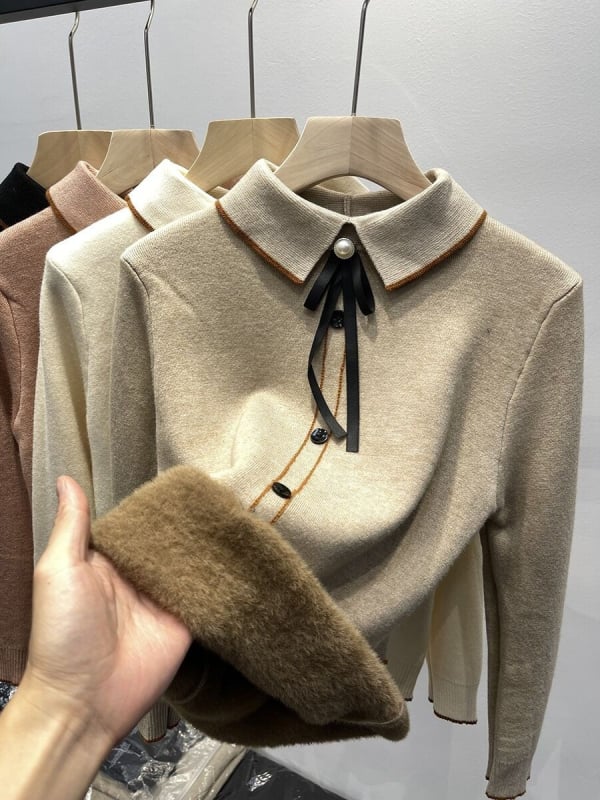 Ženski džemper s flisom, djevojački ovratnik, kapuljača, debeo materijal, dugi rukavi