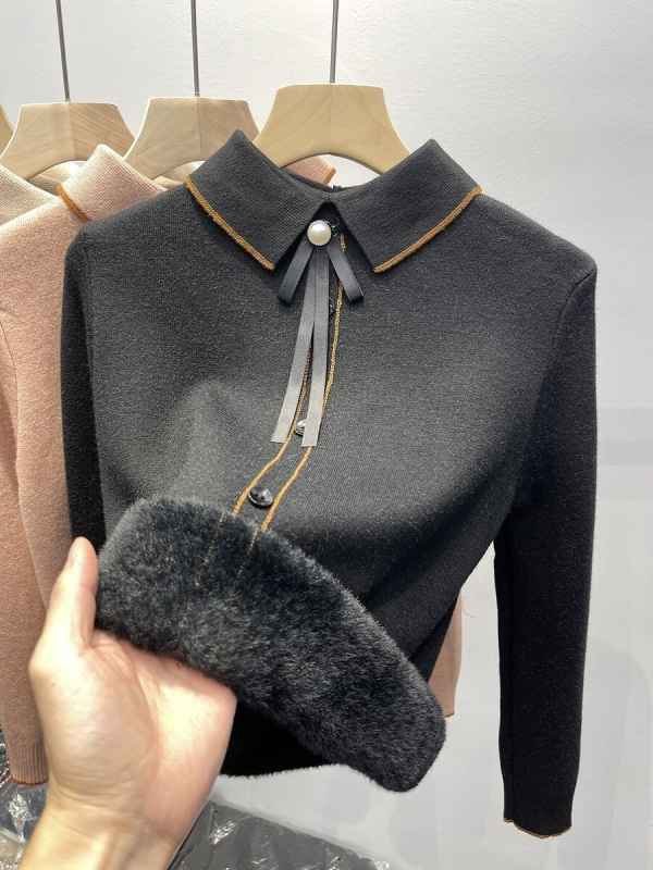 Ženski džemper s flisom, djevojački ovratnik, kapuljača, debeo materijal, dugi rukavi