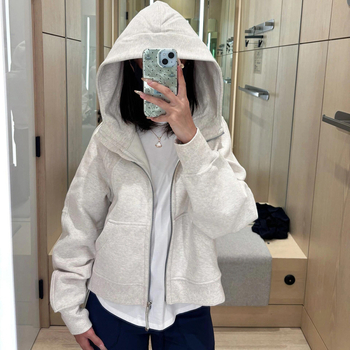 Ženski Scuba džemper s kapuljom i zipom, ultra širok kroj, fleece podstava, mješavina pamuka i poliestera