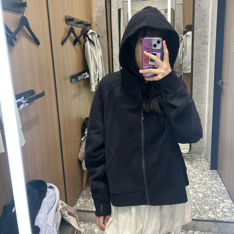 Ženski Scuba džemper s kapuljom i zipom, ultra širok kroj, fleece podstava, mješavina pamuka i poliestera