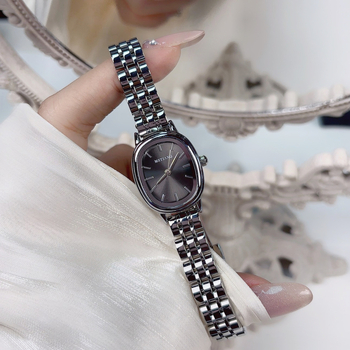 Ženski sat s kaišem od nehrđajućeg čelika, ovalni brojčanik, kvarcni mehanizam, vodootpornost do 30 m, retro europski stil