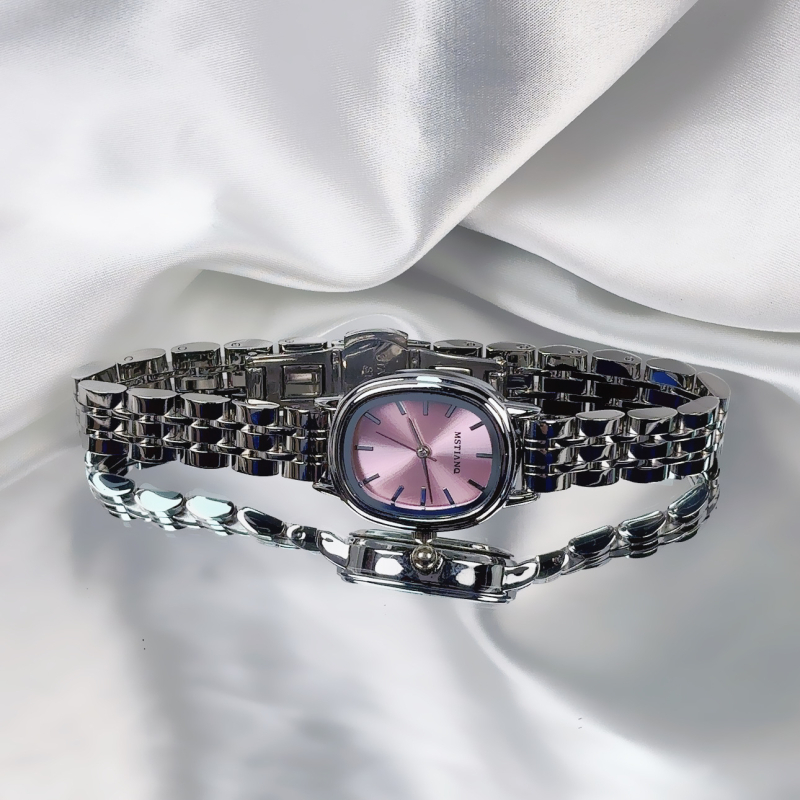 Ženski sat s kaišem od nehrđajućeg čelika, ovalni brojčanik, kvarcni mehanizam, vodootpornost do 30 m, retro europski stil