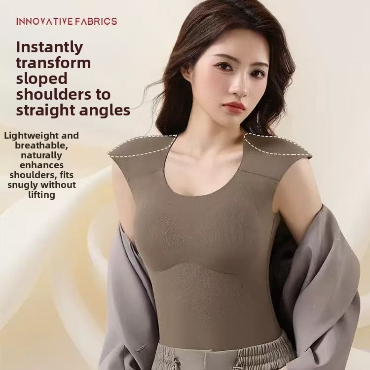 Ženska termo vest s flisom i jastučićem za prsni dio, integrirani dizajn ramena pod pravim kutem, nevidljivi unutarnji sloj
