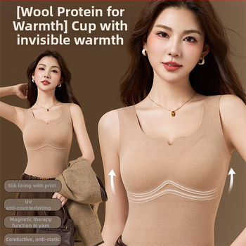 Női termikus mellény mellkasbetéttel, gyapjúkeverék, fűtött belső ruházat, antistatikus, antibakteriális, melegen tart, 80–90% gyapjú, 201–250 g/m²