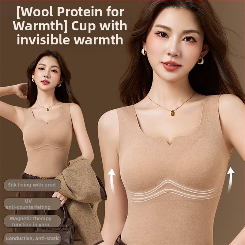 Női termikus mellény mellkasbetéttel, gyapjúkeverék, fűtött belső ruházat, antistatikus, antibakteriális, melegen tart, 80–90% gyapjú, 201–250 g/m²