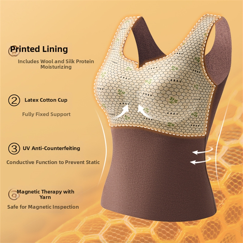 Női termikus mellény mellkasbetéttel, gyapjúkeverék, fűtött belső ruházat, antistatikus, antibakteriális, melegen tart, 80–90% gyapjú, 201–250 g/m²