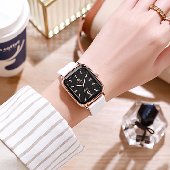 Sat s kalendarom i svijetlećim brojevima, kvarcni mehanizam, pravokutni dizajn, silikonska narukvica, vodootpornost 30 m