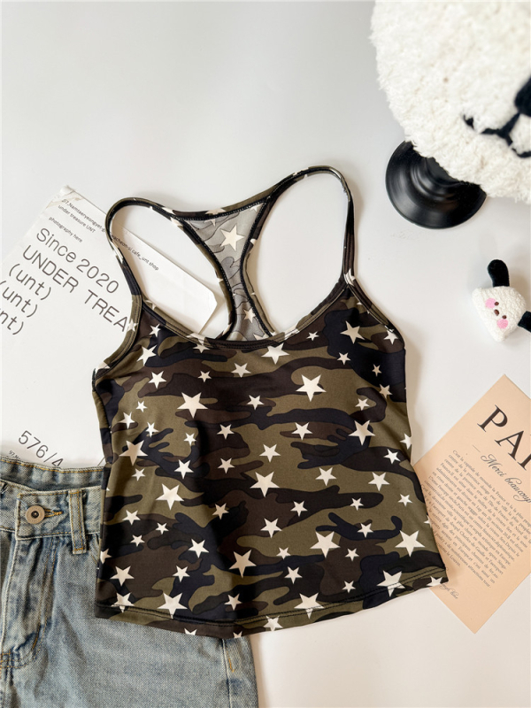 Nėr rankovių topas su leopardo raštu — siauras siluetas, trumpas ilgis 40–50 cm, poliesterio audinys, pagrindinis audinys 95%+