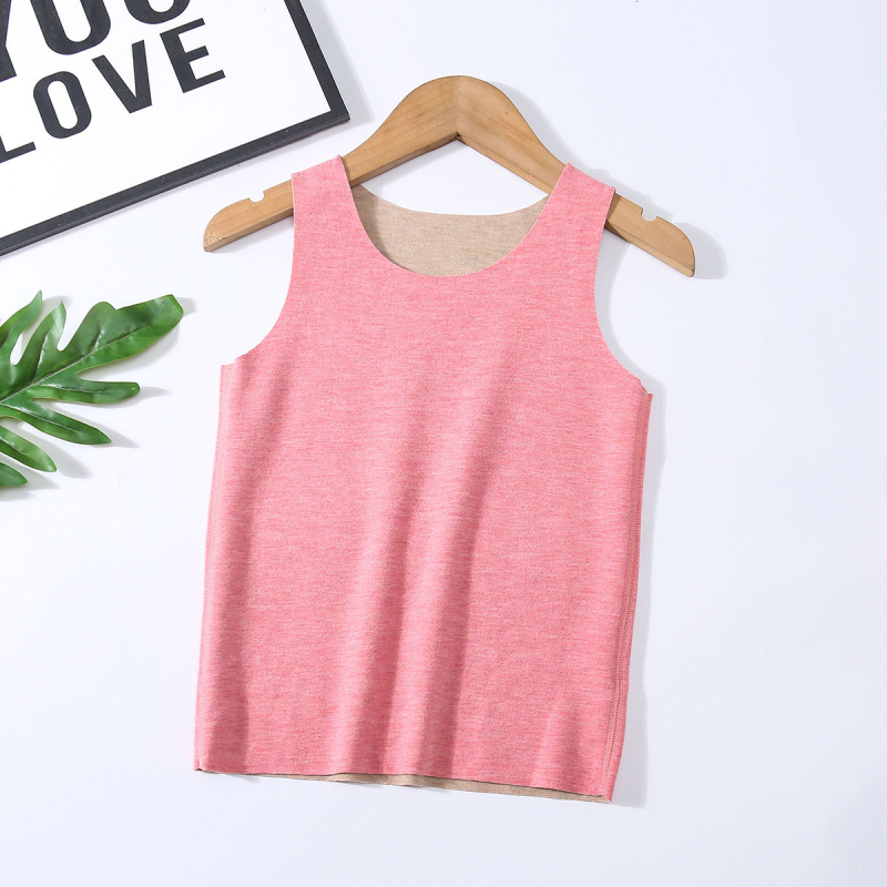 Vestă termică pentru femei din lână, reversibilă, căptușită cu fleece, stil pulover, guler rotund, gros