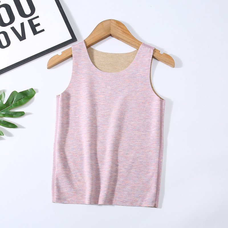 Vestă termică pentru femei din lână, reversibilă, căptușită cu fleece, stil pulover, guler rotund, gros