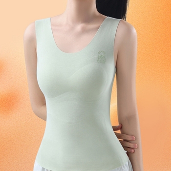 Vesta termică cu glugă pentru adolescente, căptușită cu fleece, top de tip sutien cu perne pentru sân, țesătură nylon, grosime 201–250 g/m², model animal