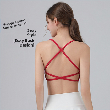 Ženský jogový top s integrovanými vypchávkami na prsiach, ramienkami a otvoreným chrbtom, Pilates a fitnes, priedušný materiál nylon-elastán