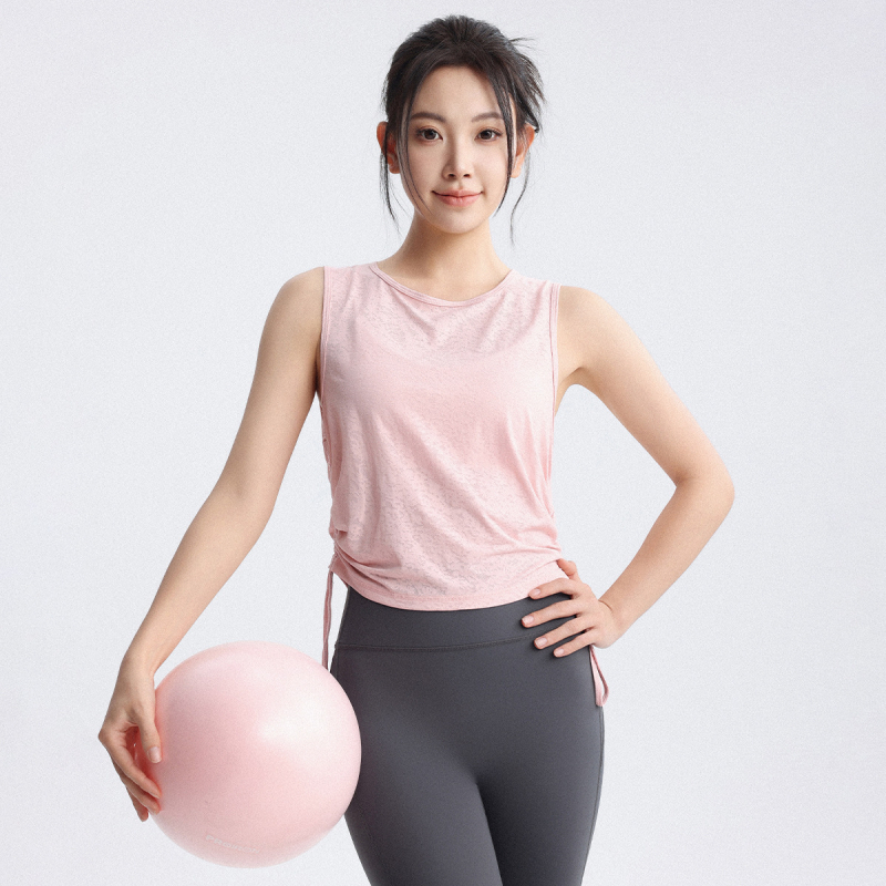 Moterų jogos topas - greitai džiūstantis, kvėpuojantis, vasaros 2025 fitneso apranga pilates ir bėgiojimui