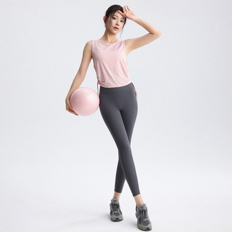 Moterų jogos topas - greitai džiūstantis, kvėpuojantis, vasaros 2025 fitneso apranga pilates ir bėgiojimui