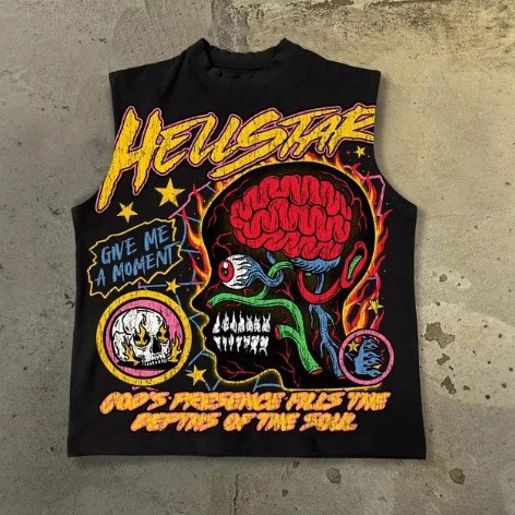 Moteriškas be rankovių topas su geometriniu raštu, siauras kirpimas, poliesteris su spandeksu, ilgis 50–65 cm, mikroelastinis, gatvės stilius