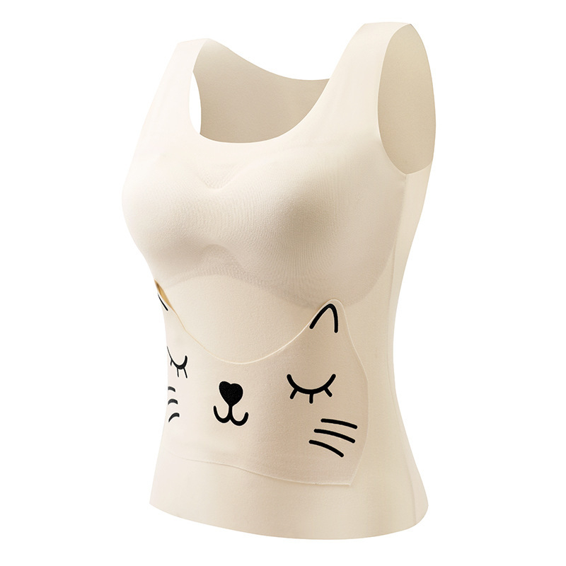 Vestă termică pentru fete 7–12 ani, cu pernă pentru sân și design cu protecție a bustului, model anime, țesătură groasă 201–250 g/m², 90–95% poliester.