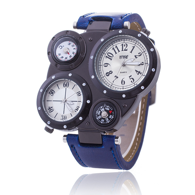 Ceas de bărbați cu mecanism quartz 68 – afișaj analog, cadran mare, curea din oțel inoxidabil, nu este rezistent la apă
