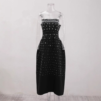 Φόρεμα με σχήμα κλεψύδρας, χωρίς τιράντες, χειροραμμένα κρύσταλλα, από Mercerized βαμβάκι, φούστα τύπου ομπρέλα