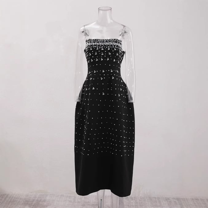 Φόρεμα με σχήμα κλεψύδρας, χωρίς τιράντες, χειροραμμένα κρύσταλλα, από Mercerized βαμβάκι, φούστα τύπου ομπρέλα