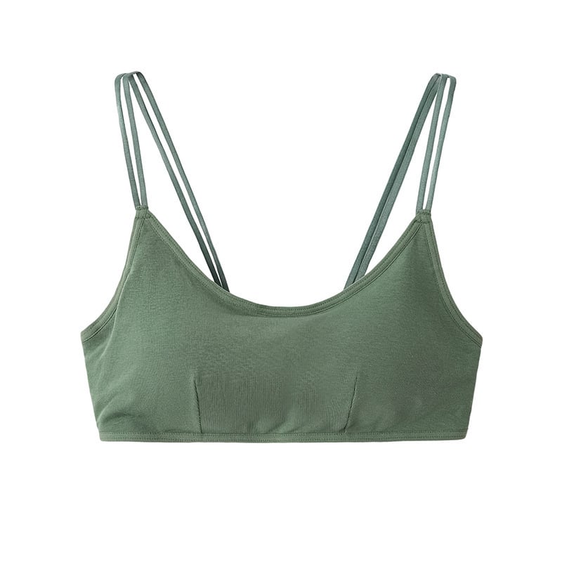 100% βαμβακερό χωρίς πλάτη τοπ τύπου wrap με λεπτές τιράντες, πλήρες κύπελλο, αναπνέει