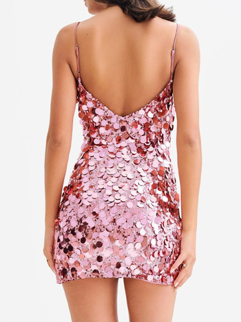 Haljina s štrasom, bez naramenica, bodycon, 3D efekt uzorka, V-dekolte, bez rukava
