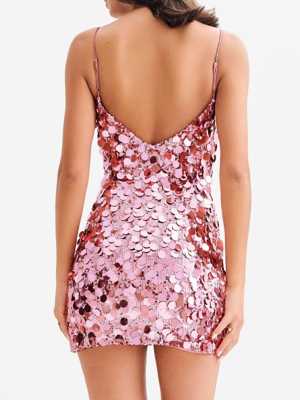 Haljina s štrasom, bez naramenica, bodycon, 3D efekt uzorka, V-dekolte, bez rukava