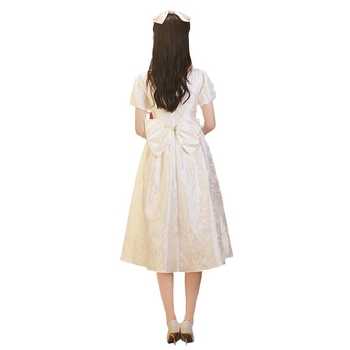 Rochie de mireasă pentru gravide, croială A-line, fustă lungă, talie medie, mâneci prințesă, material poliester-spandex
