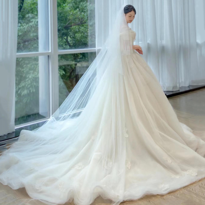 Vjenčana haljina u francuskom stilu, lagana, organza, poliesterska mješavina, bez rukava, tutu suknja