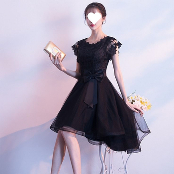 Haljina za kumu s čipkom/poliesterom, kratki rukavi, kvadratni ovratnik, midi duljina suknje, jesen 2024