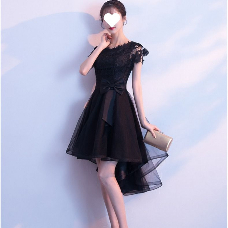 Haljina za kumu s čipkom/poliesterom, kratki rukavi, kvadratni ovratnik, midi duljina suknje, jesen 2024