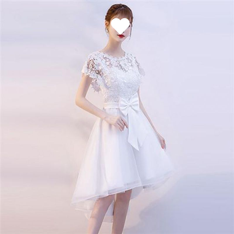 Haljina za kumu s čipkom/poliesterom, kratki rukavi, kvadratni ovratnik, midi duljina suknje, jesen 2024