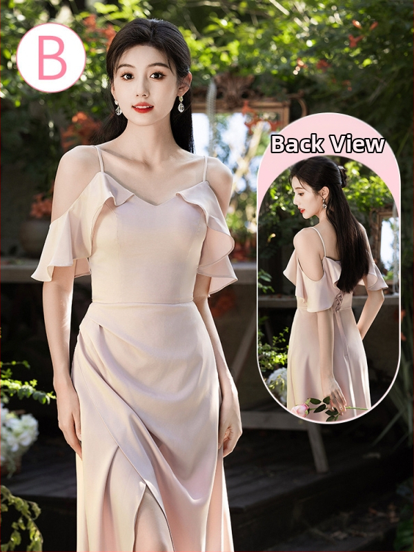 Līgavaines kleita ar augstu jostu, gara A līnija, dekolts uz vienu plecu ar dubultu apdari, princises stils