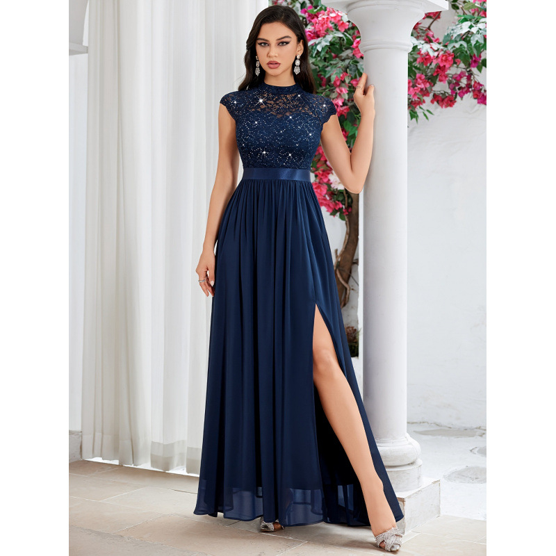 Līgavainas kleita ar fliteriem, dekolte ar kaula līniju un apaļām piedurknēm, elegants Eiropas–Amerikas stils; audums chenille, galvenā sastāva spandex; piegriezums super plāns; pavasaris 2025; sievietēm.